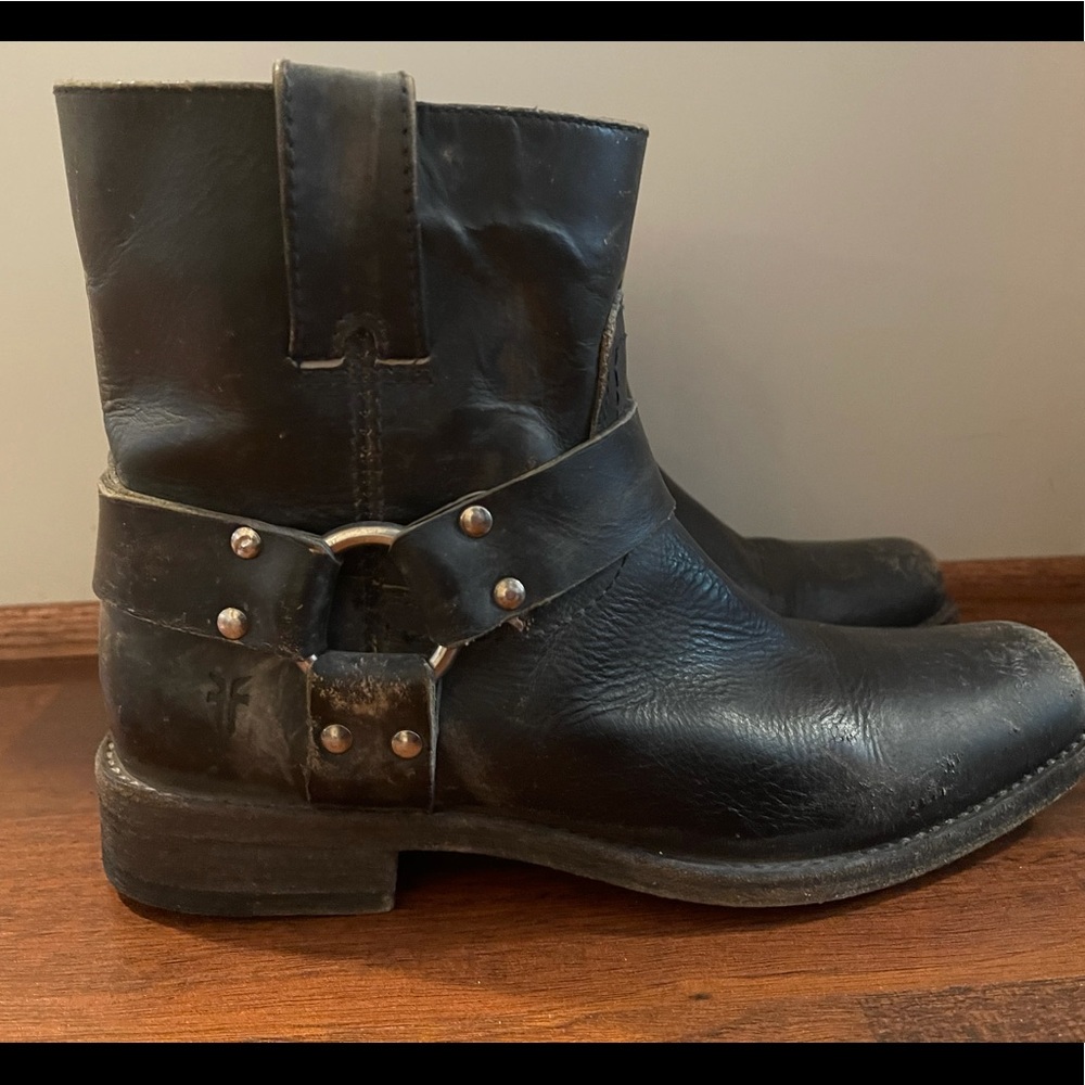 Frye Distressed Harness Short Boot